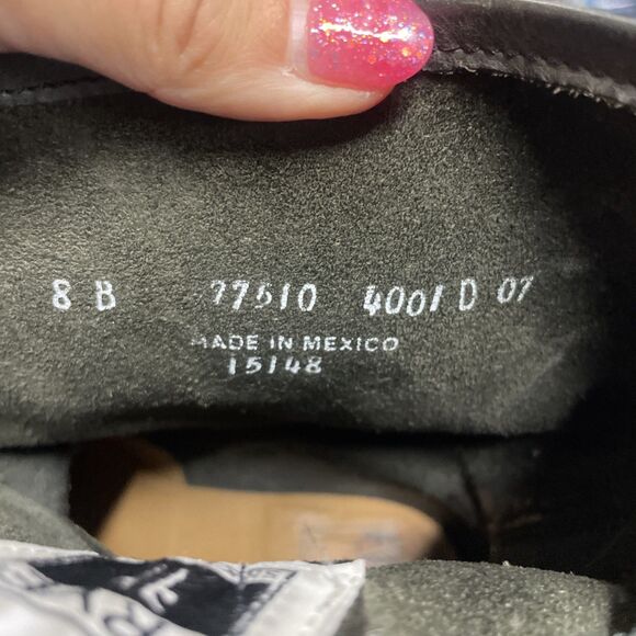 Frye Veronica Short Black Leather Moto Boots Womens Size 8B Buckle Biker Pull on - Picture 8 of 12